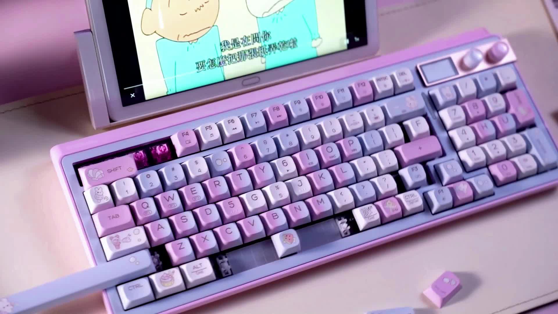 安安静静看着她玩键盘