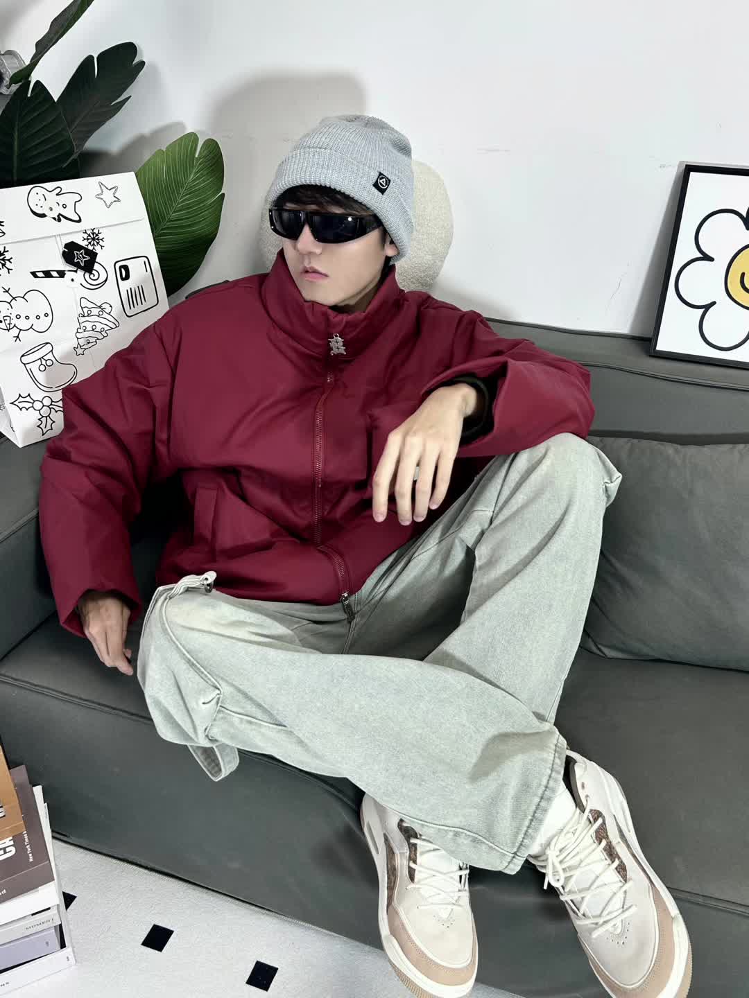 冬天穿红色🧣光是看着就很暖哇