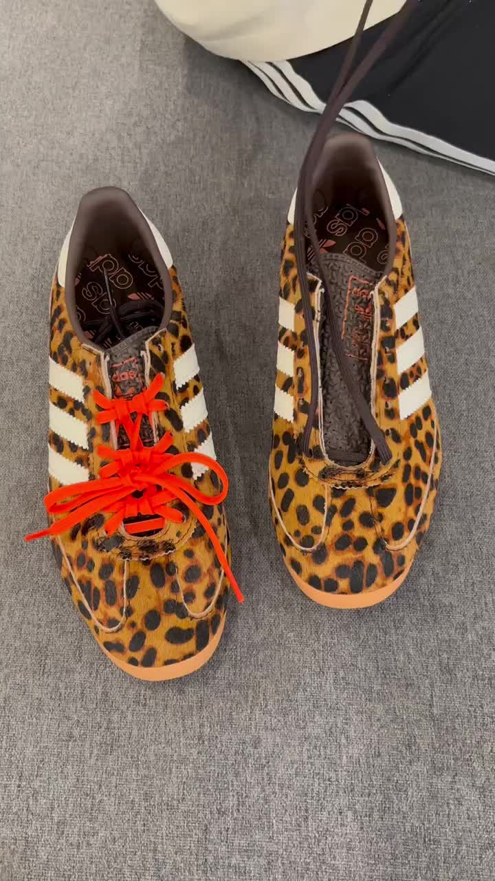阿迪SL72豹纹🐆蝴蝶结系法