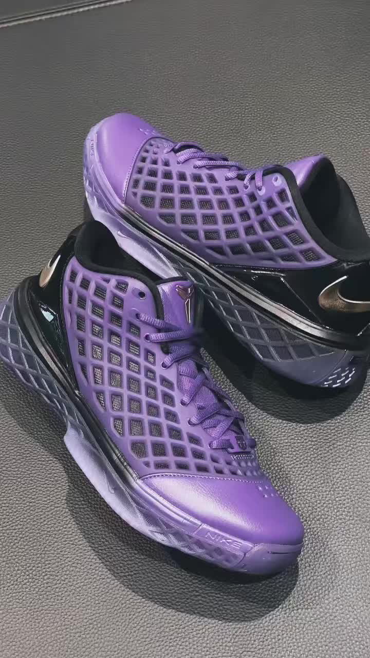 Nike Kobe 3 Protro紫黑配色✨复古网格球鞋太惊艳