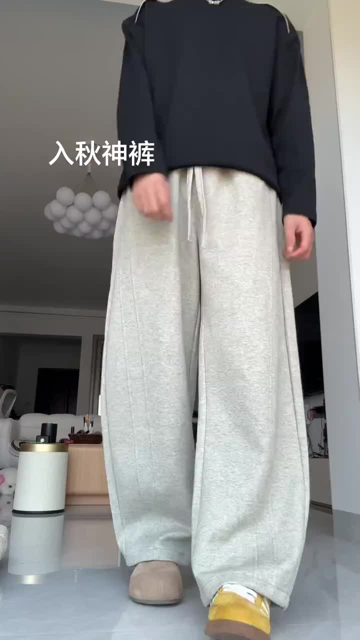 美式复古弯刀运动卫裤