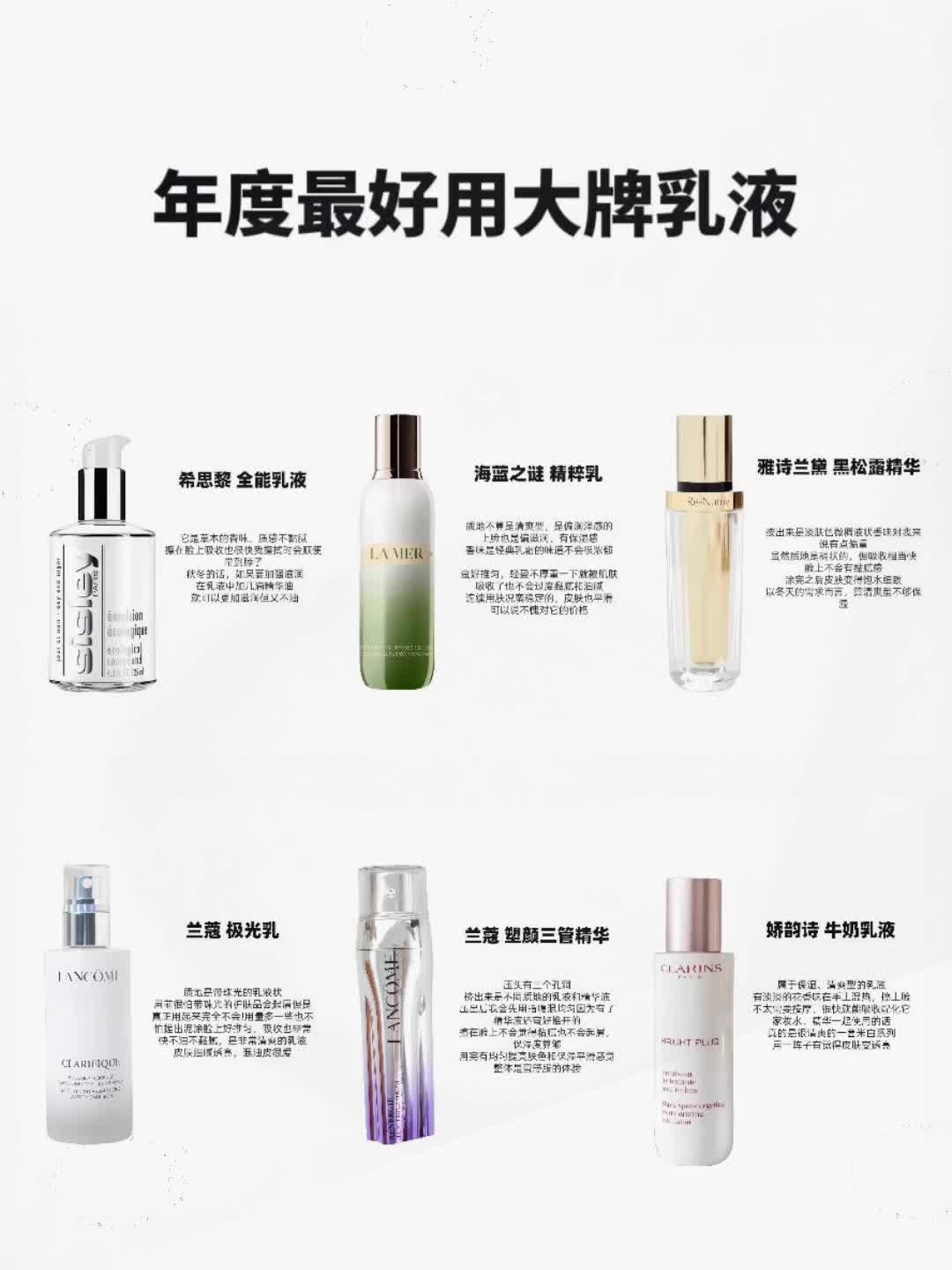 年度最好用的大牌乳液，你最喜欢哪一款？