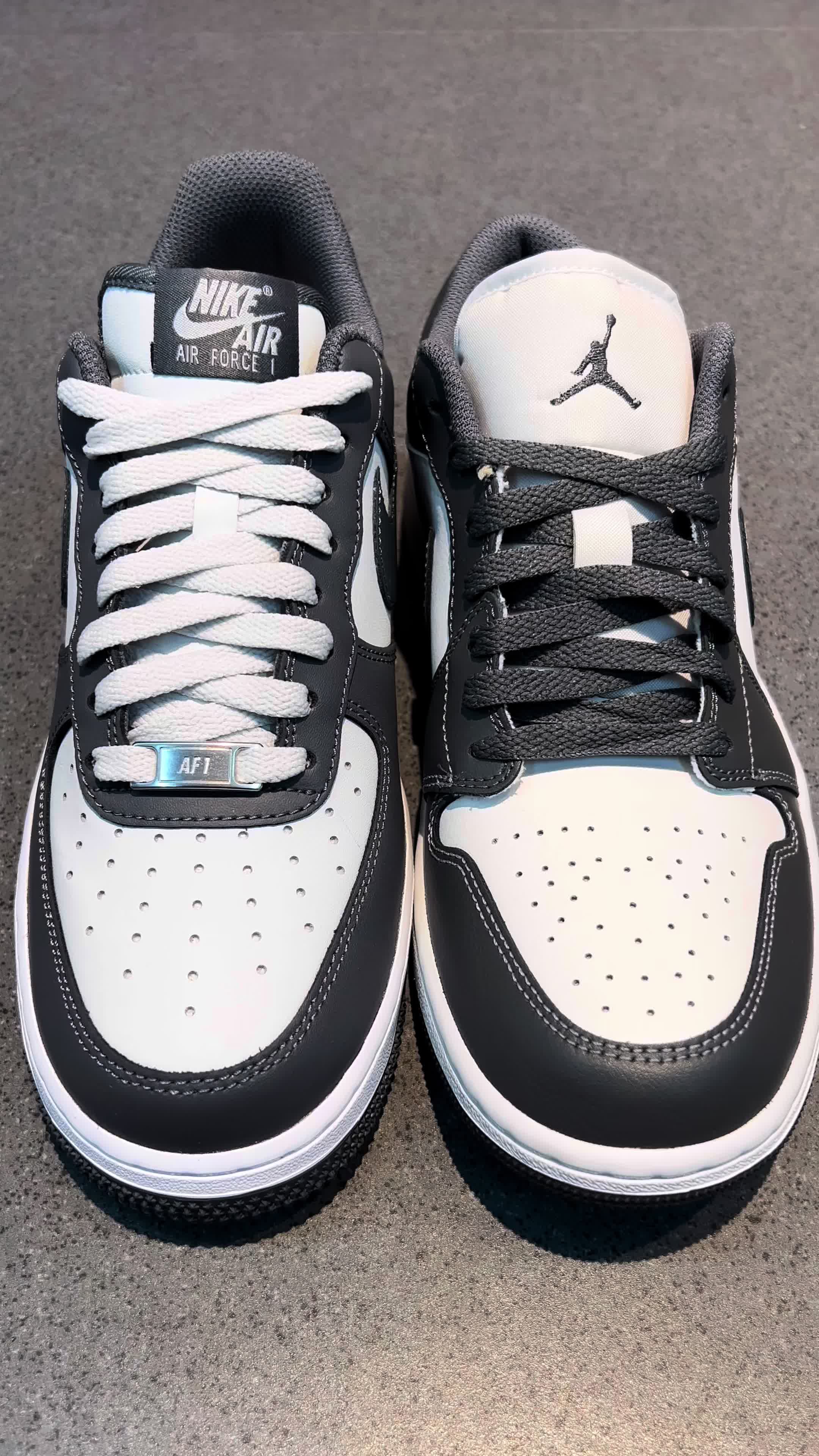 通勤党必入！同色系灰白AF1厚底增高 vs AJ1轻盈脚感选哪双？