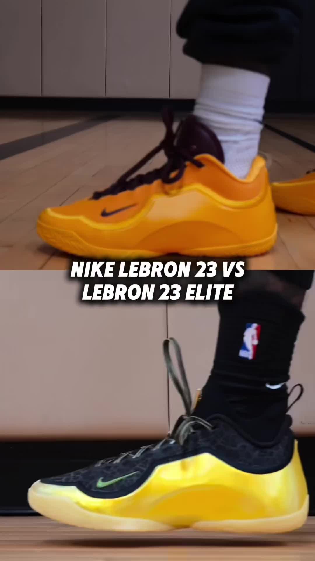 普通版VS精英版｜LeBron23两代同台对比，詹姆斯战靴细节对决
