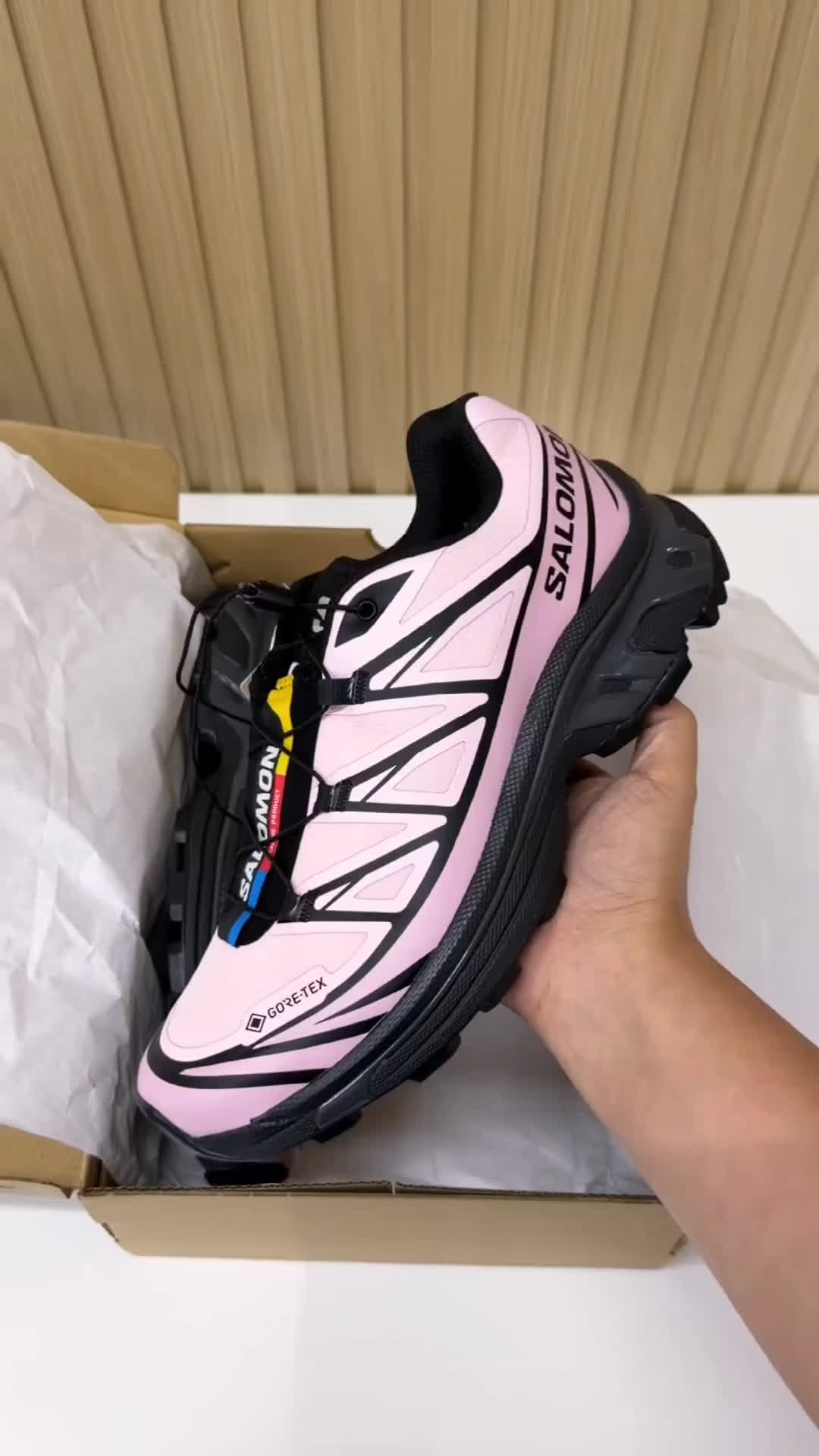 Salomon XT‑6 黑粉 Gore‑Tex 防水山系甜酷户外鞋