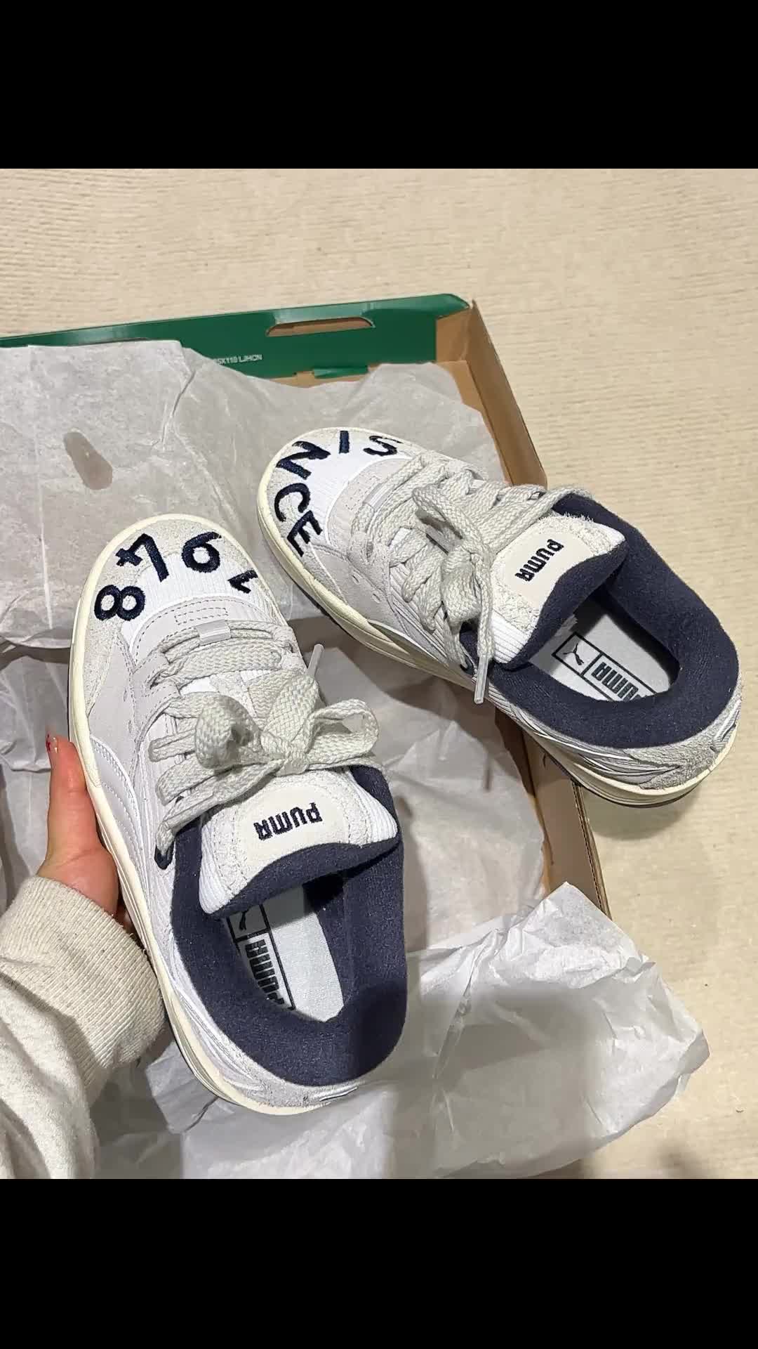 秋冬彪马烟灰色面包鞋 小众百搭
