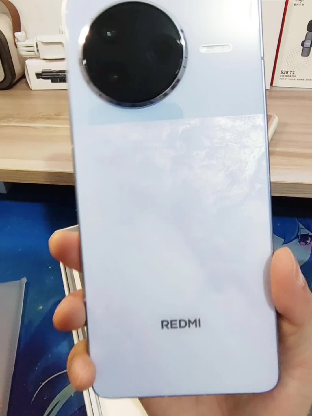 红米K80汐月蓝开箱！金属中框手感超扎实