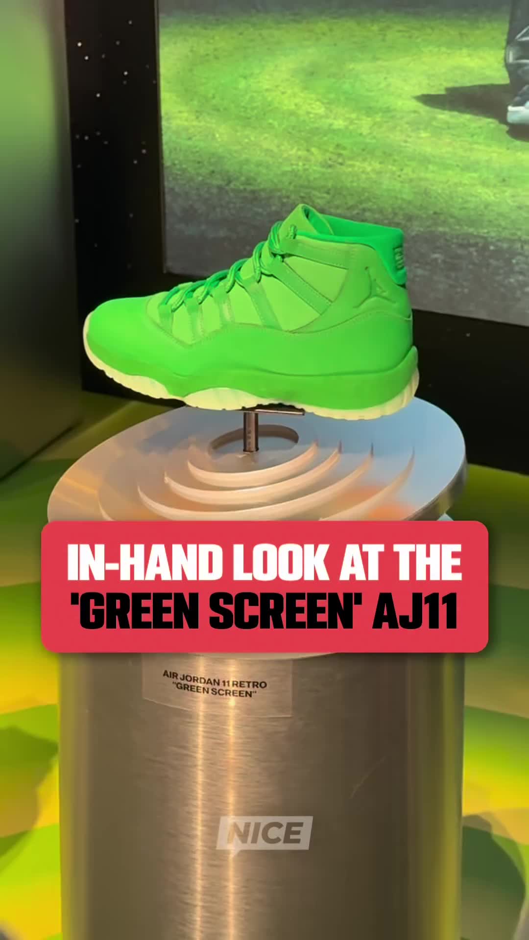 AJ11绿幕Green Screen实拍｜纯荧光绿高帮复古篮球鞋