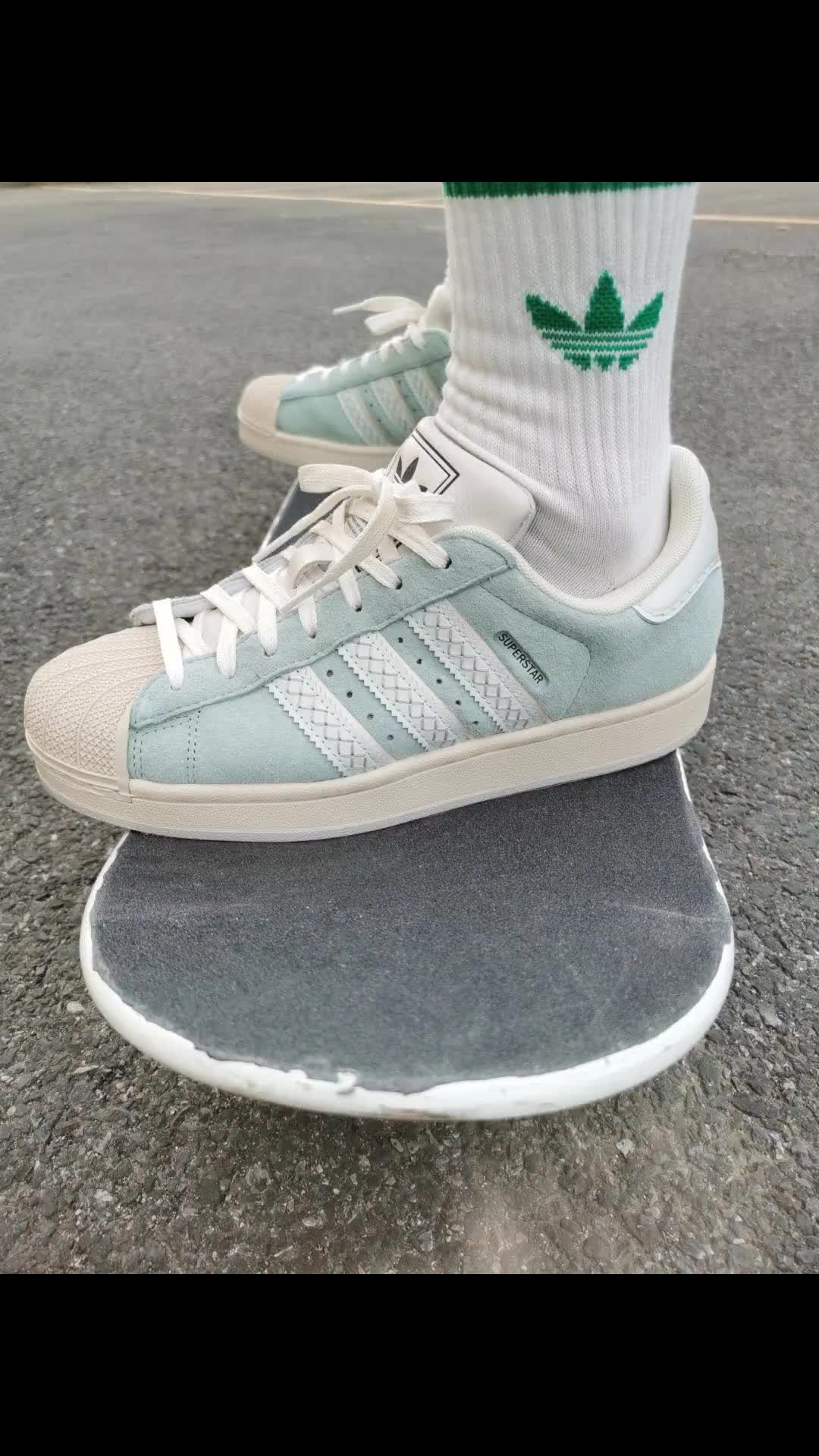复古薄荷绿经典阿迪贝壳头板鞋