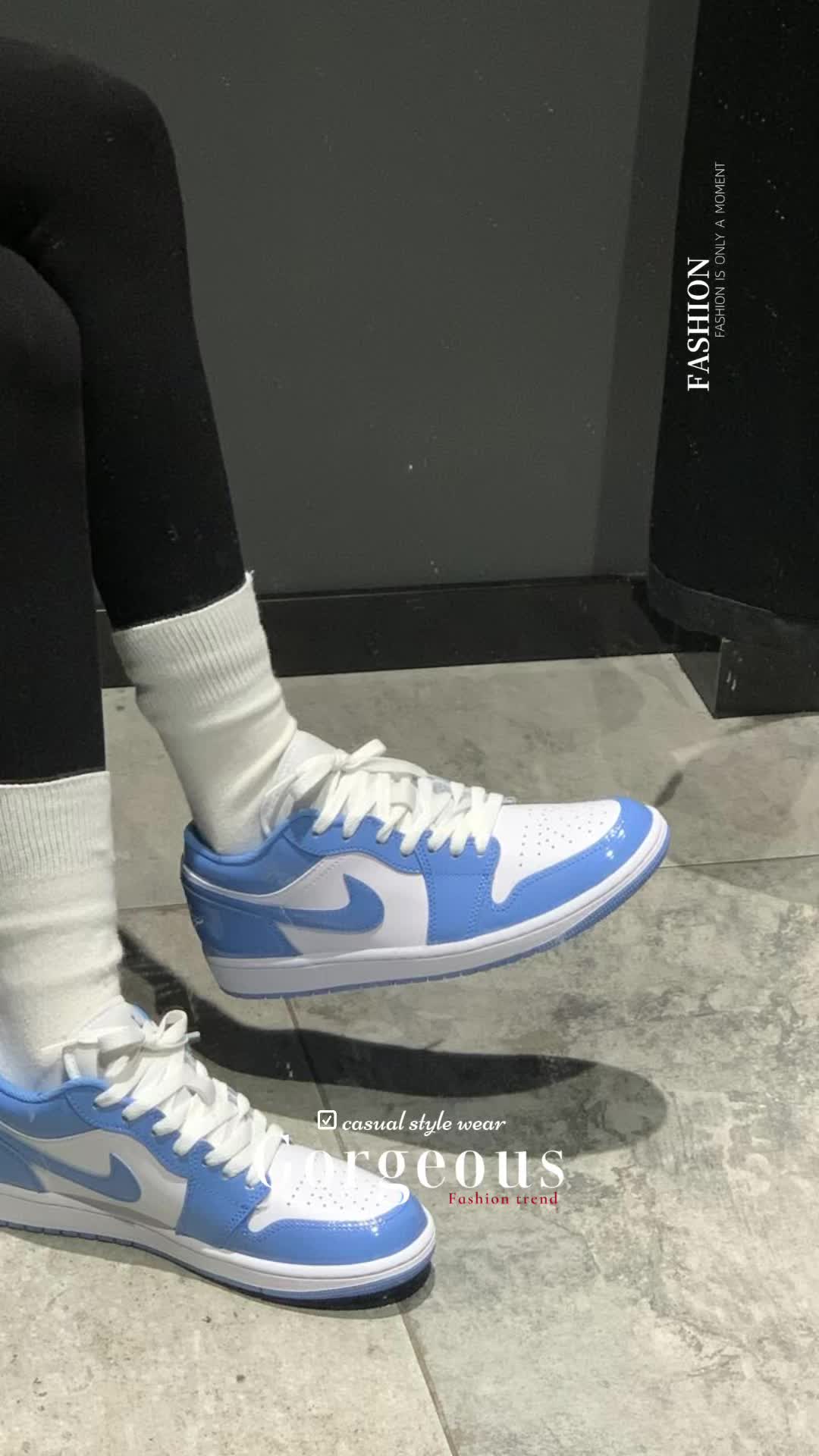 还是没忍住！亮面AJ真的亮眼😭|||蓝色