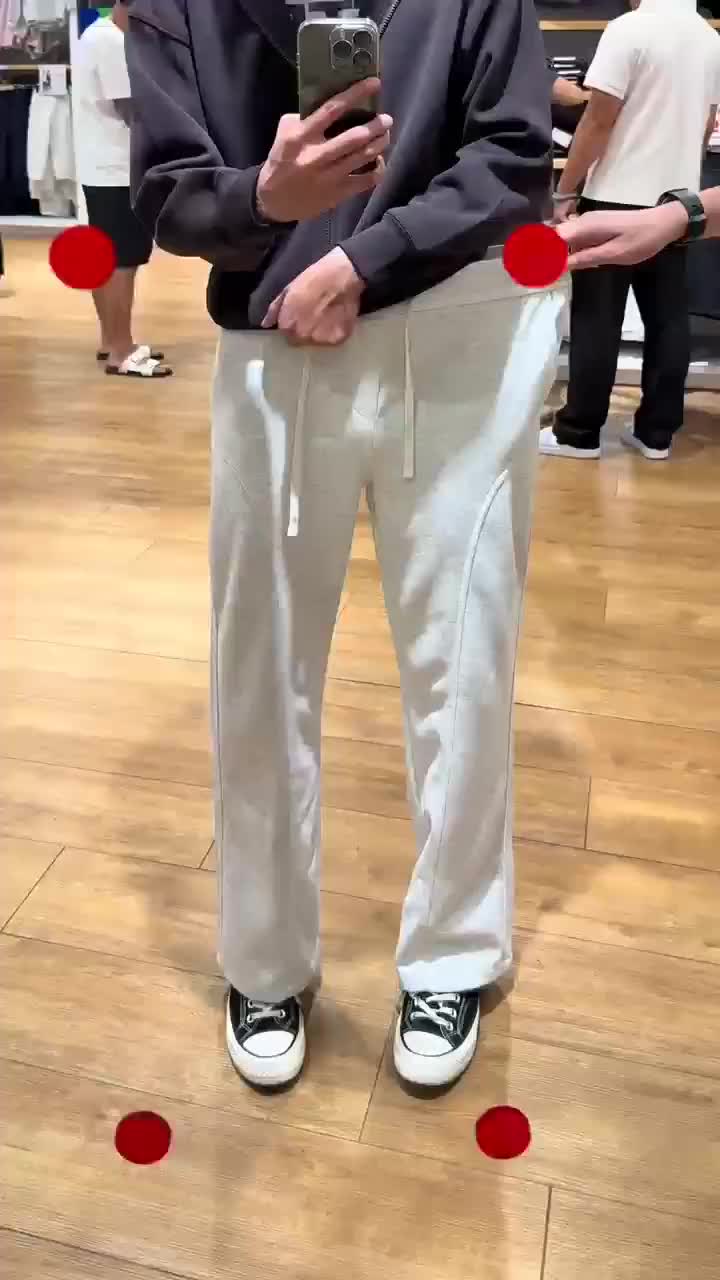美式高街弯刀运动裤，垂感弯刀剪裁，慵懒运