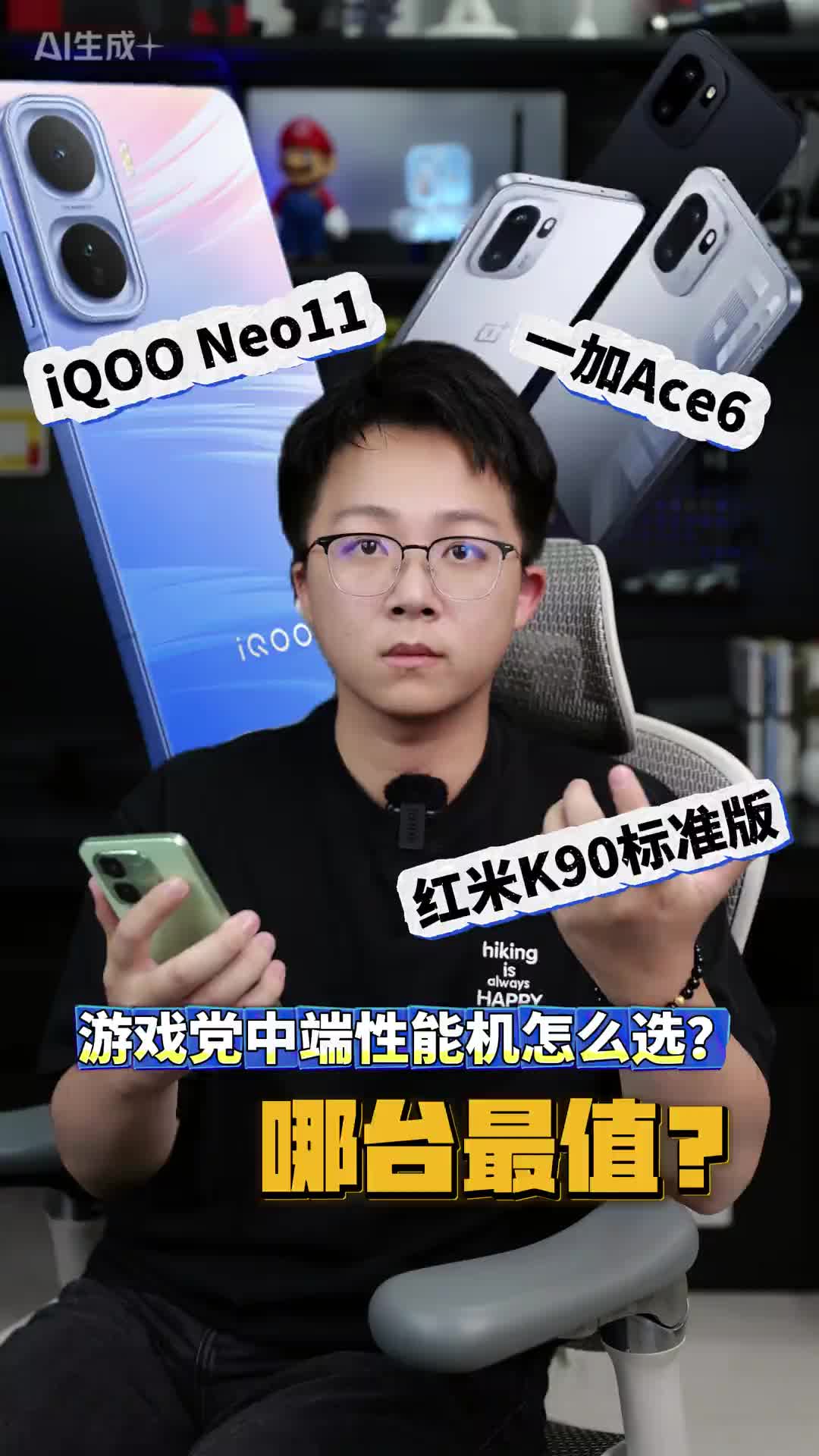 游戏党中端性能机怎么选？iQOO Neo11、红米K90标准版和一加Ace6哪台最值
